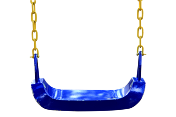 blue steel swing isolated on white background.