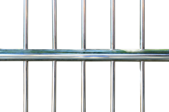 round silver iron fence isolated on white background.