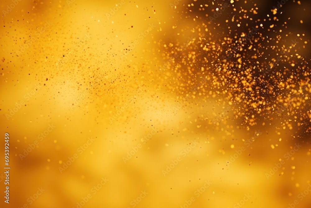 Aufkleber  a blurry image of a yellow background with small speckles of gold on the top of the image and the bottom half of the image of the background.