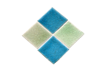 4 square tile floors arranged in a square shape isolated on white background.