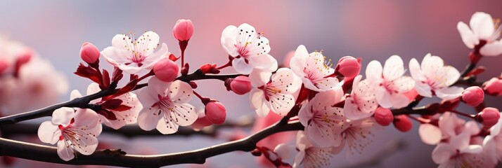 Spring Cherry Blossom Abstract Background Macro , Banner Image For Website, Background, Desktop Wallpaper