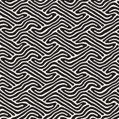 Fototapeta premium Vector seamless hand-painted pattern. Abstract decorative background with brush strokes. Monochrome hand-drawn texture.