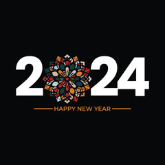 2024 mandala ornament happy new year