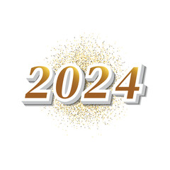 3d paper cut 2024 with golden dots