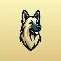 German Shepherd Dog Mascot Logo Illustration - obrazy, fototapety, plakaty