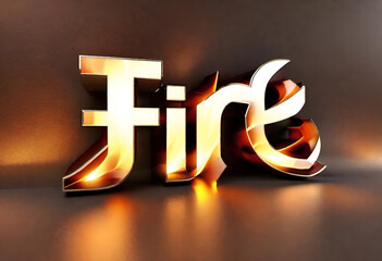 FIRE - Financial Independence Retire Early. Concept 3D logo illustration. 
