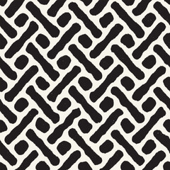 Vector seamless hand-painted pattern. Abstract decorative background with brush strokes. Monochrome hand-drawn texture.