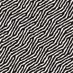 Vector seamless hand-painted pattern. Abstract decorative background with brush strokes. Monochrome hand-drawn texture.