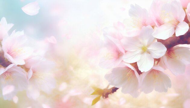 桜の花びらが舞う背景素材 © yu_photo