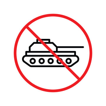 recommend clip art: Forbidden Prohibited Warning, caution, attention, restriction label danger. No Tank vector icon. Do not use Military tank sign design. Tank symbol flat pictogram