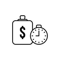 Deposit period vector line icon illustration