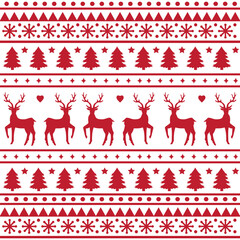 Seamless Scandinavian pattern for Christmas and New Year for winter hat, ugly sweater, jumper, paper or other designs.