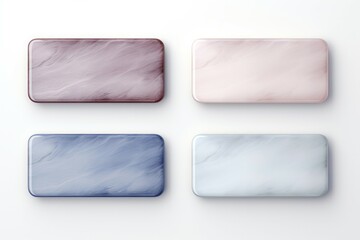 A set of realistic marble interface buttons and panels. Textured backgrounds and elements.