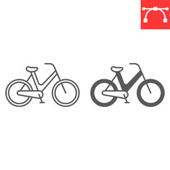 Fototapeta premium Bicycle line and glyph icon, transportation and vehicle, bike vector icon, vector graphics, editable stroke outline sign, eps 10.