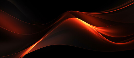 Néon effet flou, flux, vague en mouvement, rouge sur fond noir. Pour conception et création graphique, bannière.
