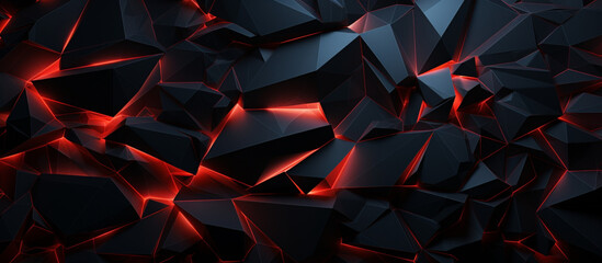 Fond d'un mur noir, texture ardoise, charbon avec du feu derrière. Lumière rouge. Ambiance sombre. Arrière-plan pour conception et création graphique.	 - obrazy, fototapety, plakaty