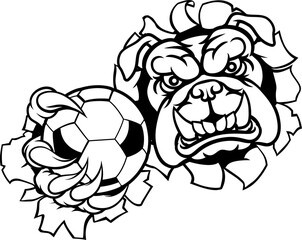 Bulldog Dog Soccer Football Ball Sports Mascot