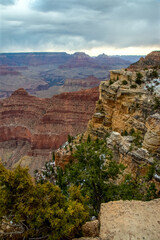 Fototapeta na wymiar Panoramic view of the river valley and red rocks. Grand Canyon National Park with Colorado river in Arizona, USA