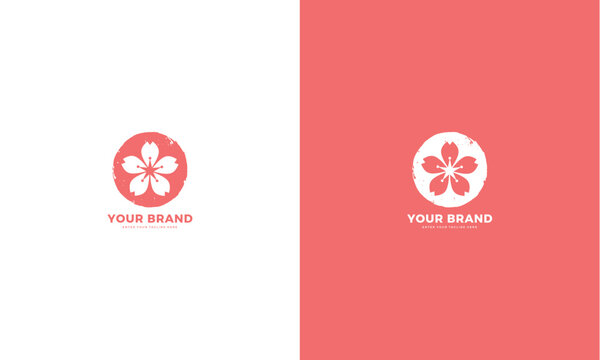 Cherry Blossom Logo, Graphic Design Vector