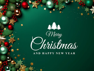 Merry Christmas concept greeting card - ai generative