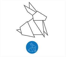 Origami animals vector illustration. Animal origami paper. Paper art illustration. Origami icon set