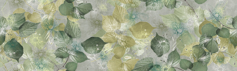 Leaves seamless pattern for ceramic tile, wallpaper or textile design