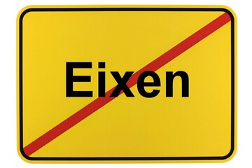 Illustration eines Ortsschildes der Gemeinde Eixen in Mecklenburg-Vorpommern
