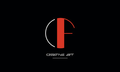 CF, FC, C, F abstract letters logo monogram