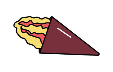 Ice cream of food colorful set. A whimsical illustration brings the magic of ice cream to life, with a carefully crafted design that complements the iconic cone. Vector illustration.