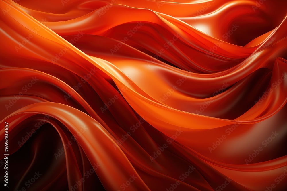 Poster a close up of an orange and black background with a wavy pattern on the bottom of the image and the 