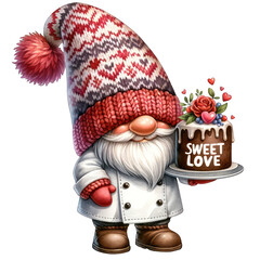 Red Valentine's Gnome, Love Gnome, Love Valentine's Cute Gnome