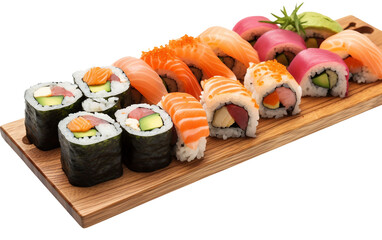 Sushi Rolls Showcase On Transparent Background