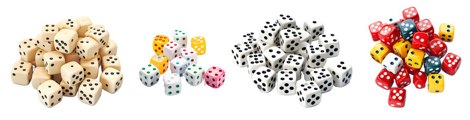 dice isolated on a transparent PNG background, white background, Generative Ai