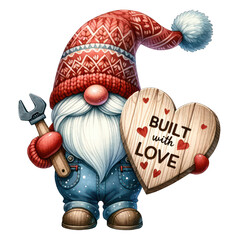 Red Valentine's Gnome, Love Gnome, Love Valentine's Cute Gnome