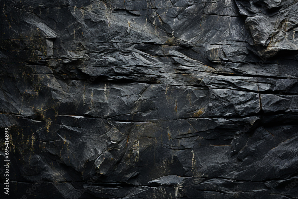 Poster simplistic, white fingerprint lines on a dark, slate rock texture.