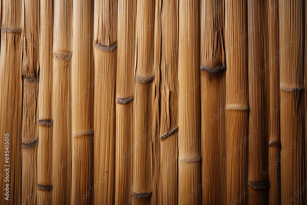 Poster Simplistic fingerprint design against a backdrop of bamboo texture.