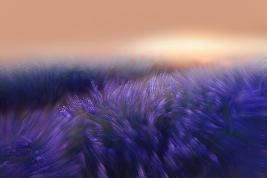 Abstract purple and orange motion blur landscape