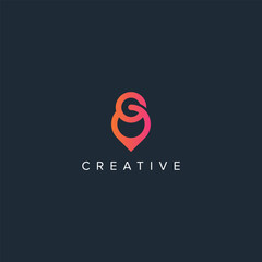 Abstract location Logo With G letter vector template.