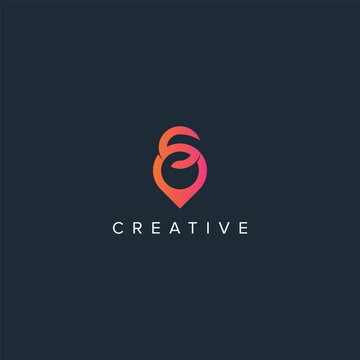 Abstract location Logo With S letter vector template.