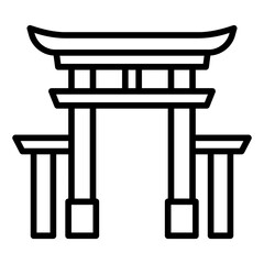 torii gate outline icon