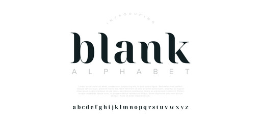 Blank Minimal modern alphabet fonts. Typography minimalist urban digital fashion future creative logo font. vector illustration - obrazy, fototapety, plakaty