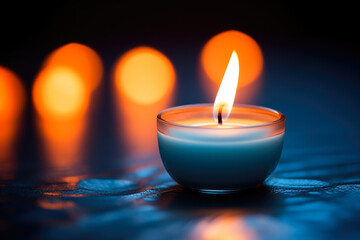 Obraz na płótnie Canvas Tranquil Flame: A Candle's Embrace