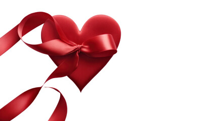 Ribbon in the shape of a heart , Valentine's Day concept.,On a transparent background. Isolated.