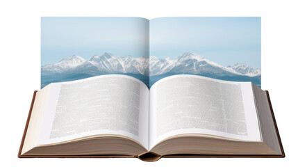 Open book with transparent background Isolated on a white background