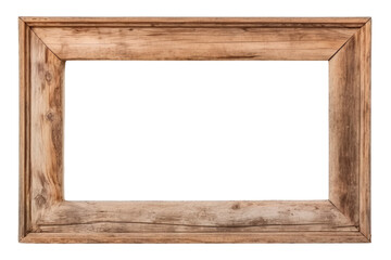 Old wooden frame or photo frame, On a transparent background. Isolated.
