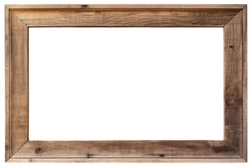 Old wooden frame or photo frame, On a transparent background. Isolated.