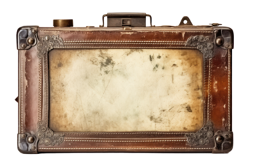 Old photo frame. Vintage calling card, On a transparent background. Isolated.