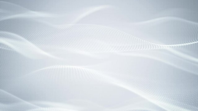White grey background for business corporate presentation design minimal footage. Abstract blurred wave luxury particle light smooth motion digital technology video.