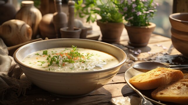 Jerusalem Artichoke Soup. Ai generative