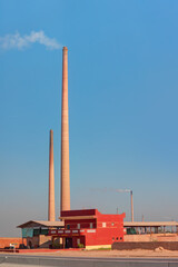 Chimney tower in a brick factory in  Egypt